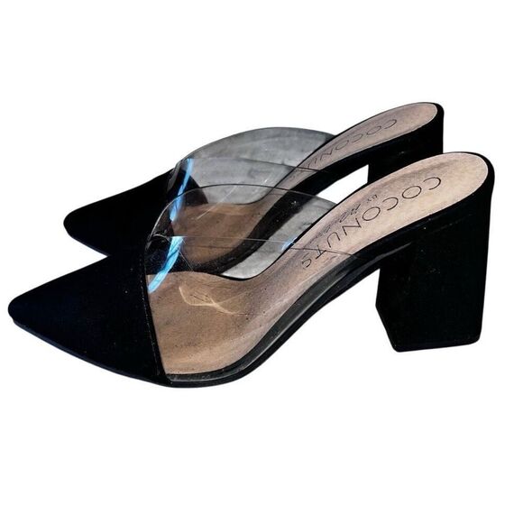 Coconuts by Matisse Shauna slip-on clear & black heels 7M - Picture 3 of 5